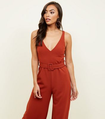 new look rust jumpsuit