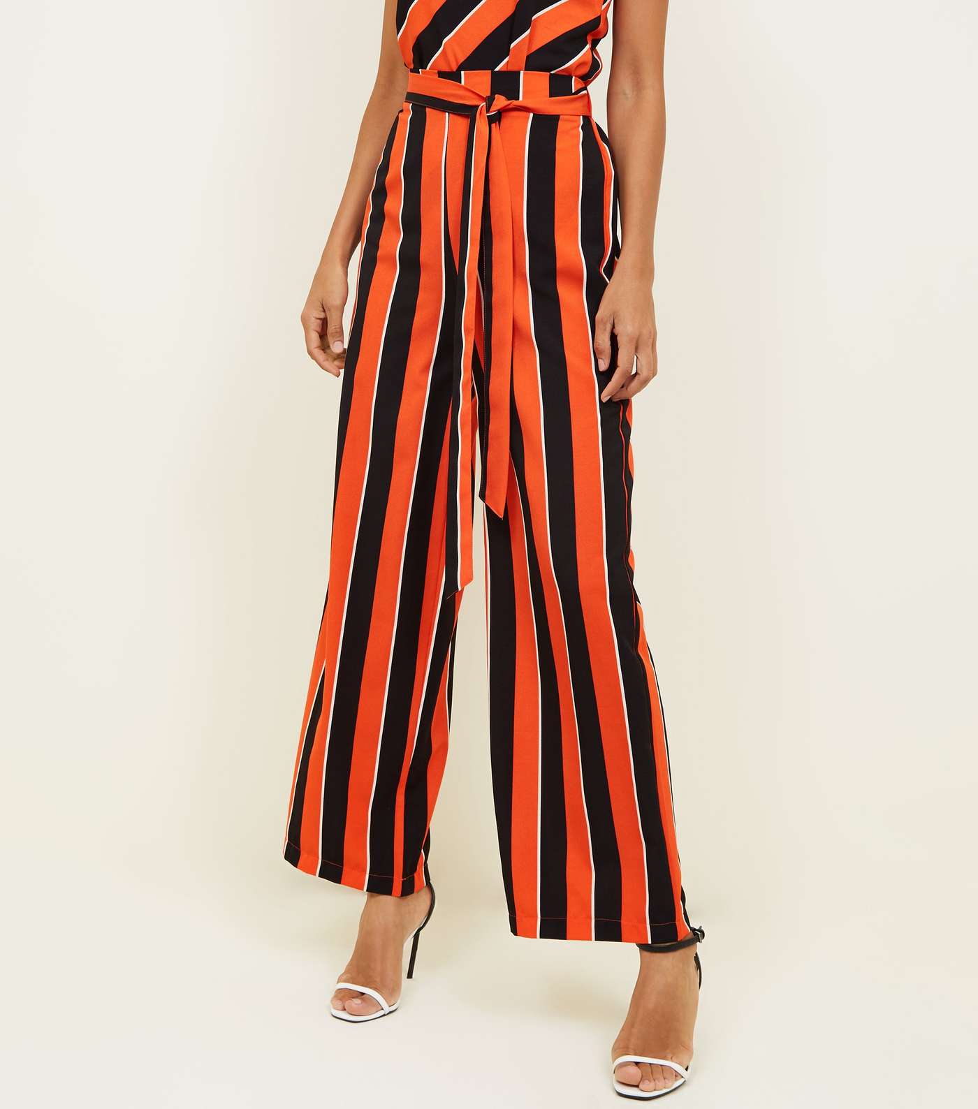 Cameo Rose Red Stripe Tie Waist Trousers Image 2