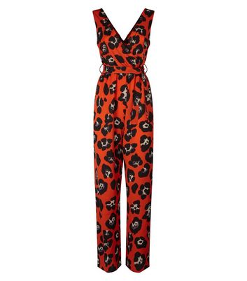 new look red leopard jumpsuit