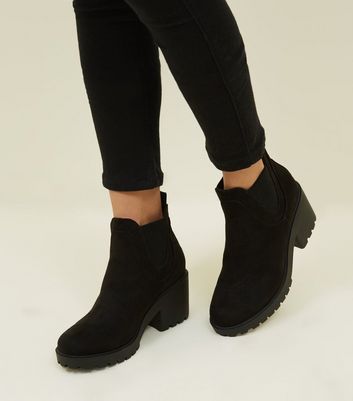new look chunky chelsea boot in black