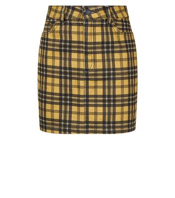 Jean overall clearance skirt yellow check