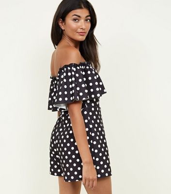 new look polka dot playsuit