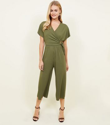 new look khaki playsuit