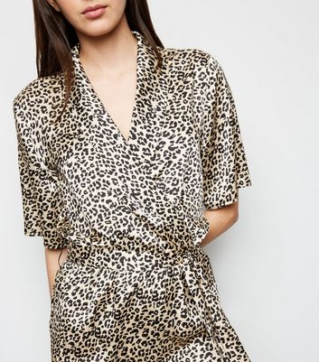 satin leopard print jumpsuit