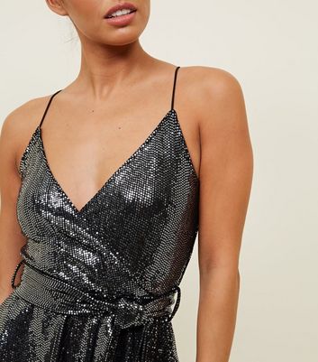 new look sequin playsuit