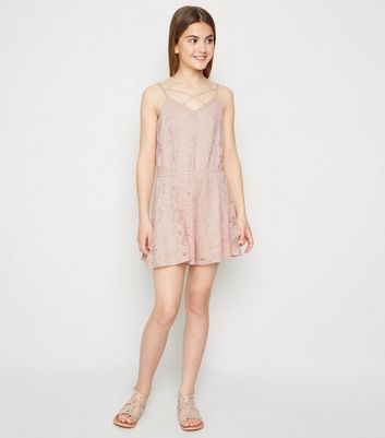 pink lace playsuit