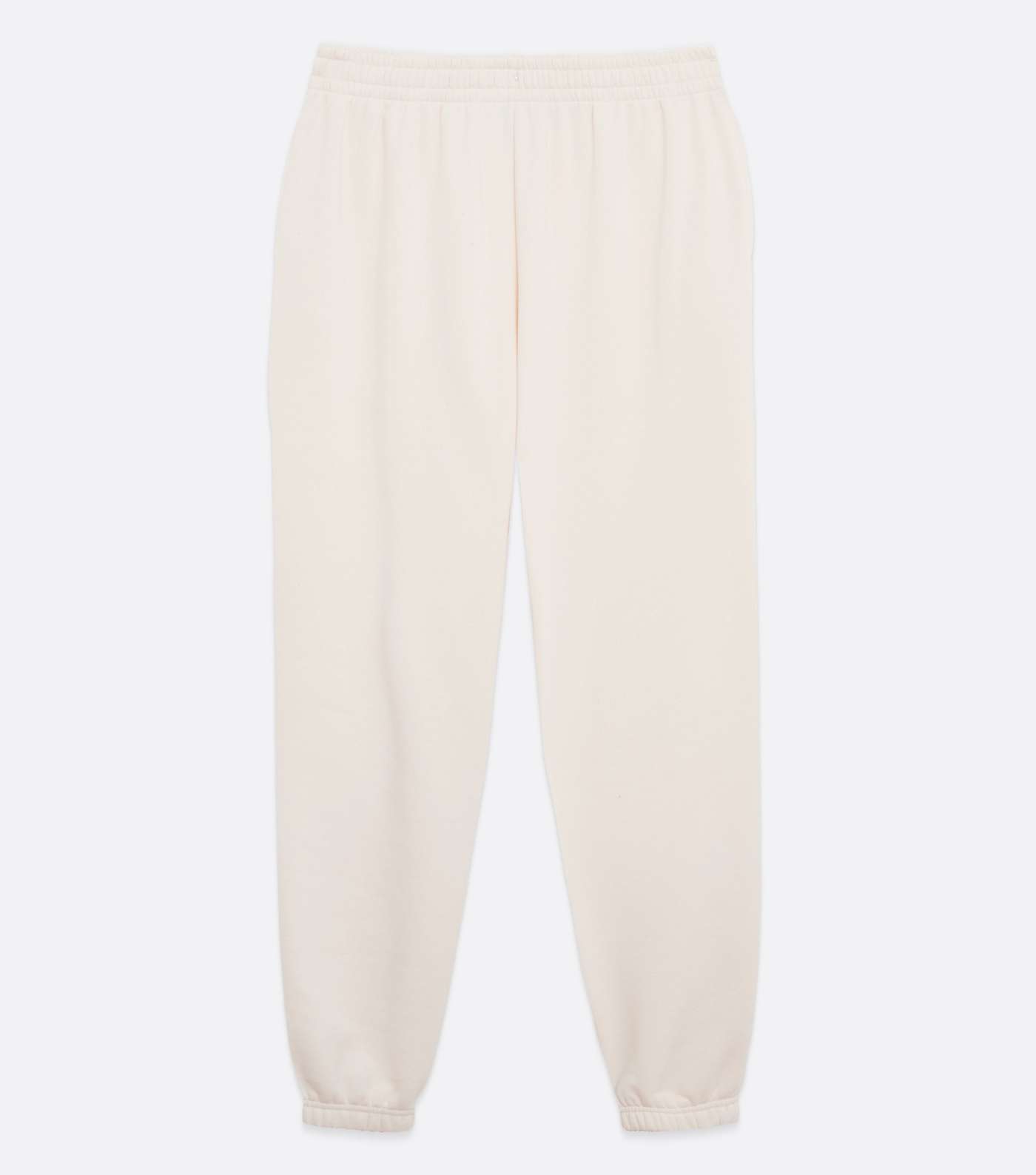 Curves Cream Jersey Cuffed Joggers Image 5