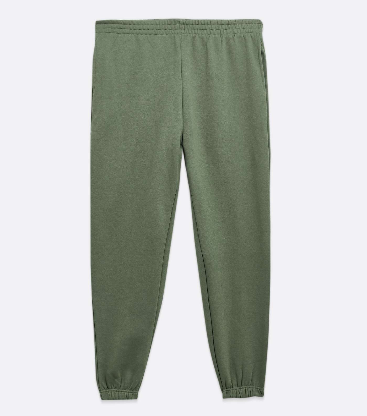 Curves Light Green Jersey Cuffed Joggers Image 5
