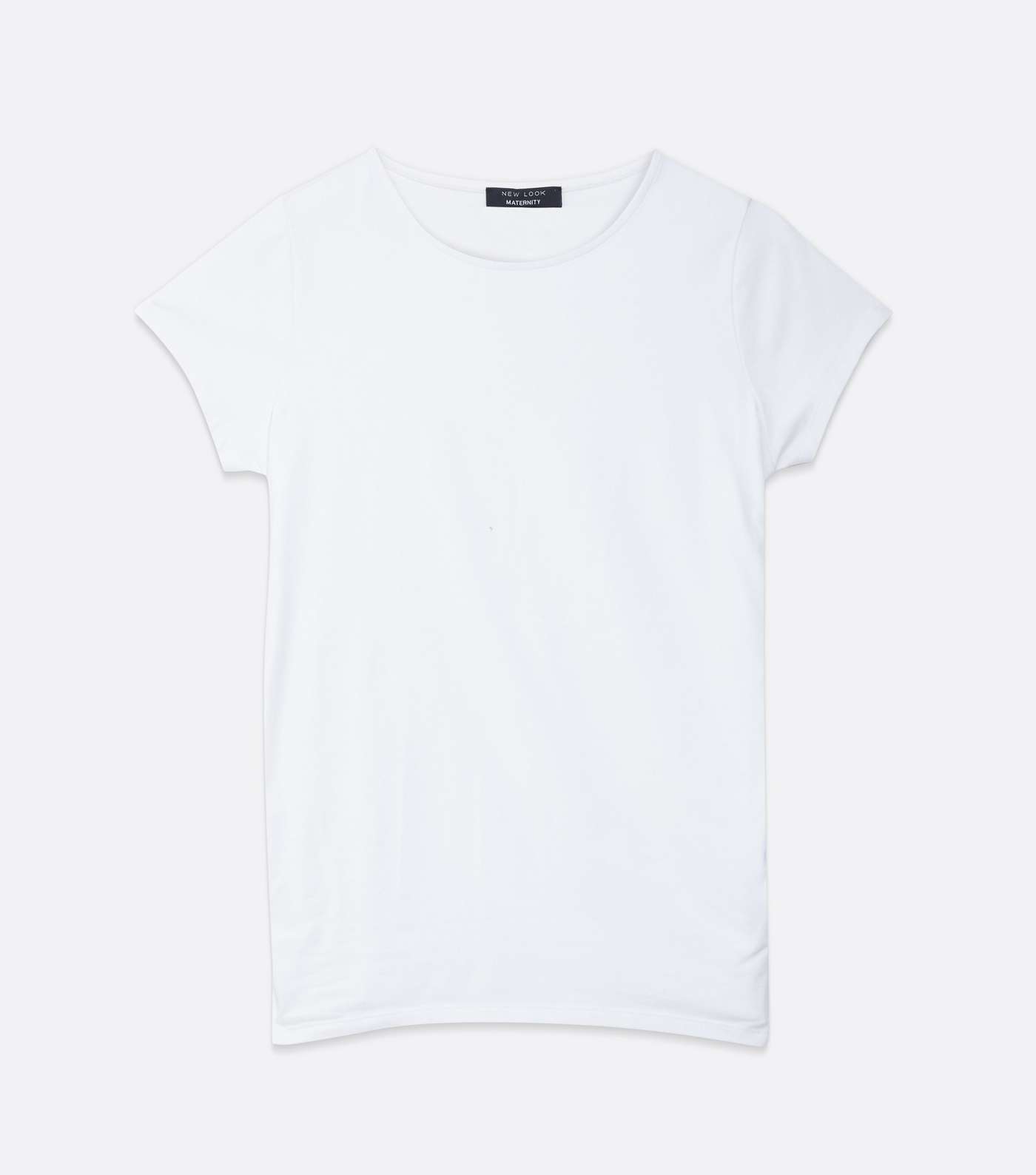 Maternity White Ruched Crew T-Shirt Image 5