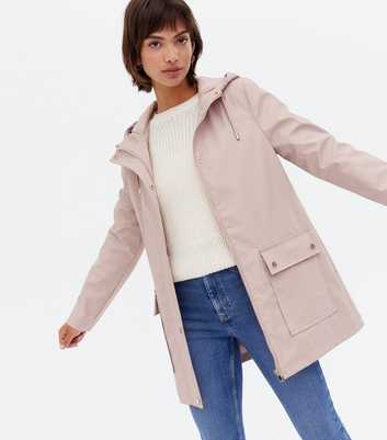 Pale Pink Hooded Double Pocket Anorak