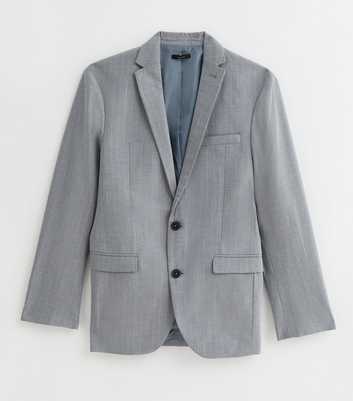Grey Pinstripe Slim Suit Jacket