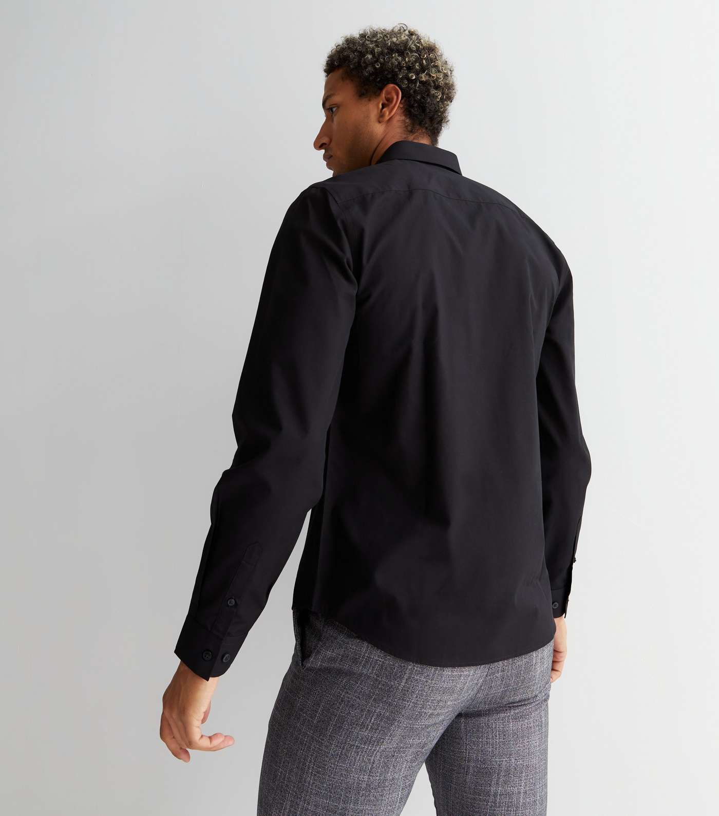 Black Poplin Long Sleeve Shirt Image 4