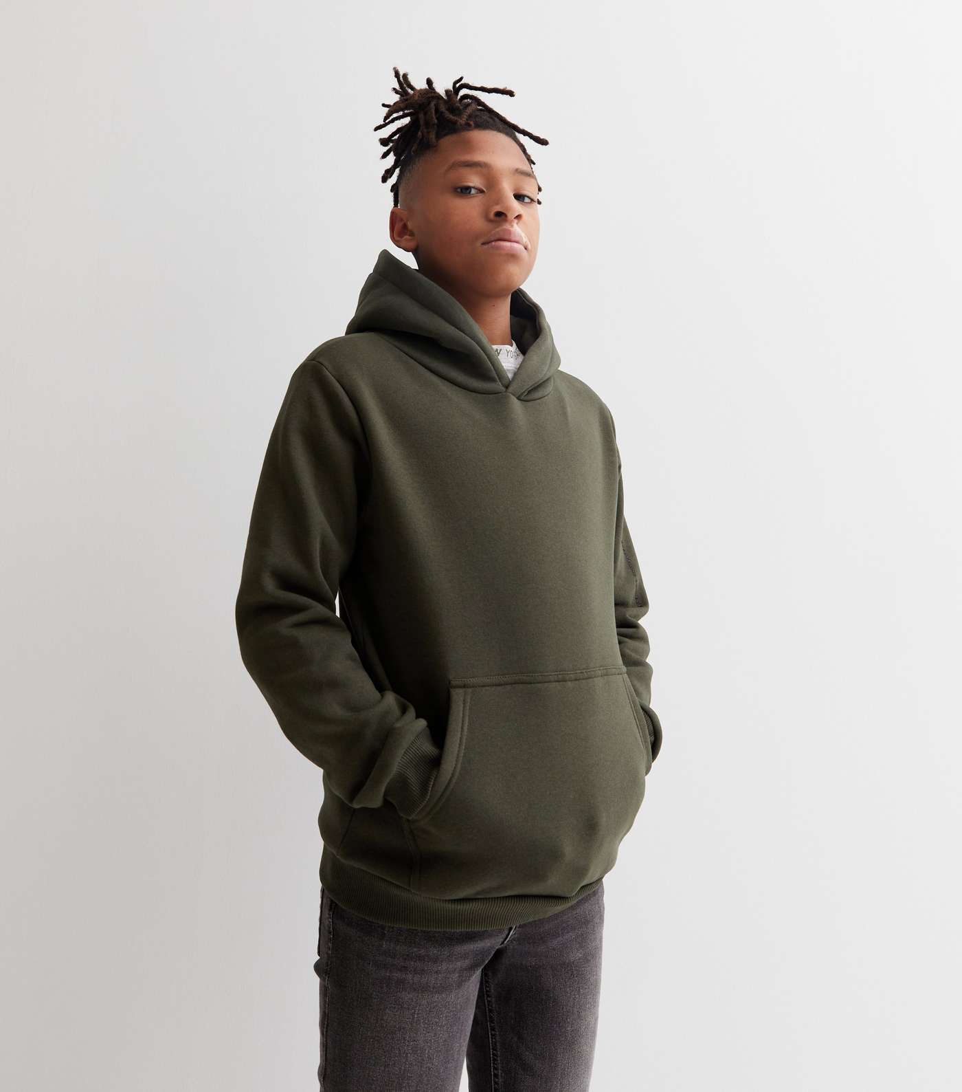 KIDS ONLY Dark Green Everything Connects Pocket Front Logo Hoodie