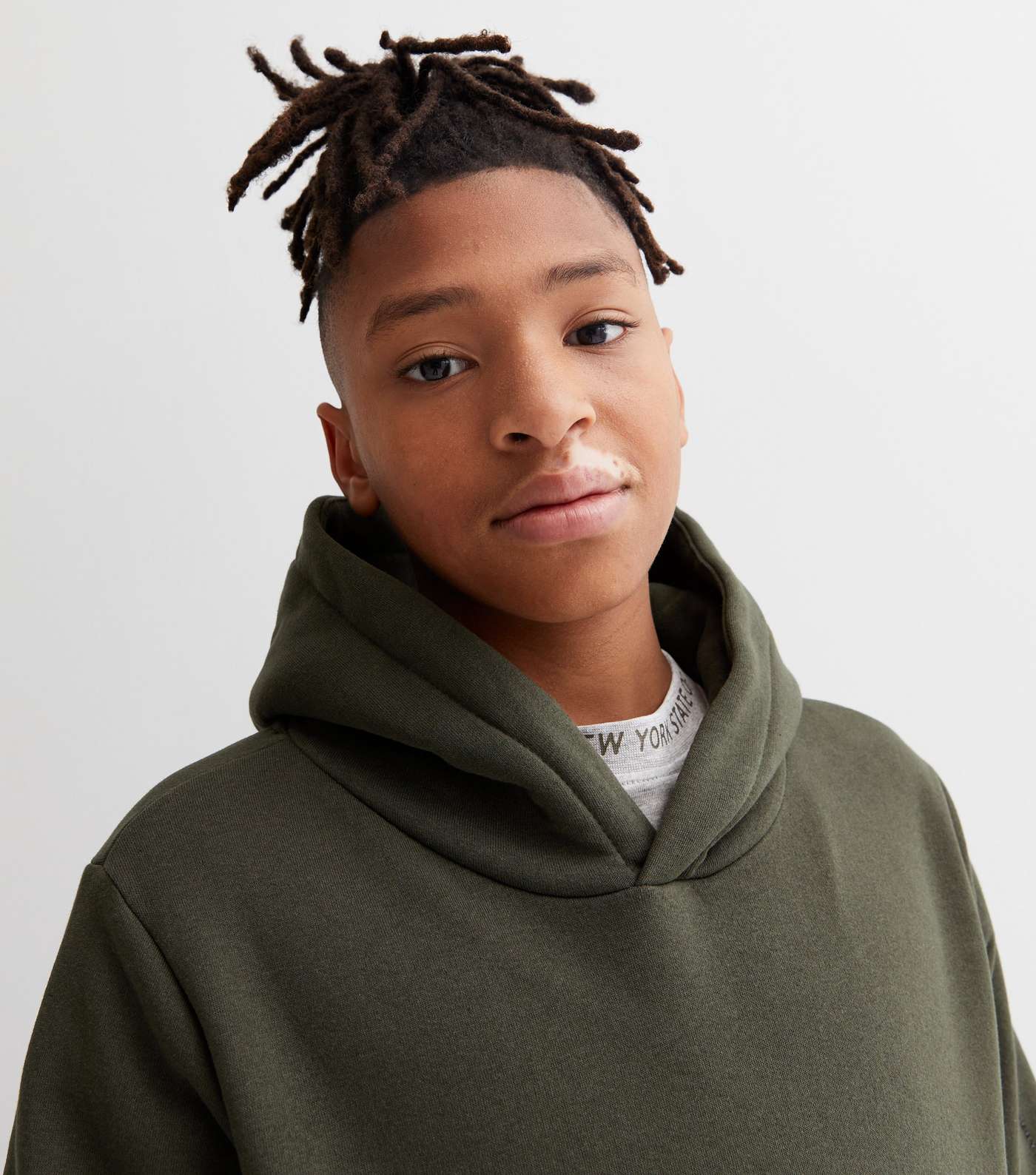 KIDS ONLY Dark Green Everything Connects Pocket Front Logo Hoodie Image 3