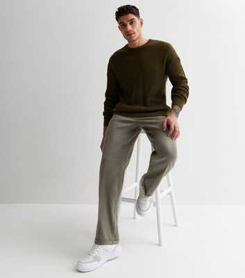 Olive Pleated Relaxed Fit Trousers