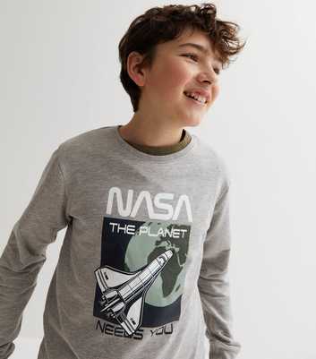 Name It Grey Crew Neck Long Sleeve NASA Sweatshirt