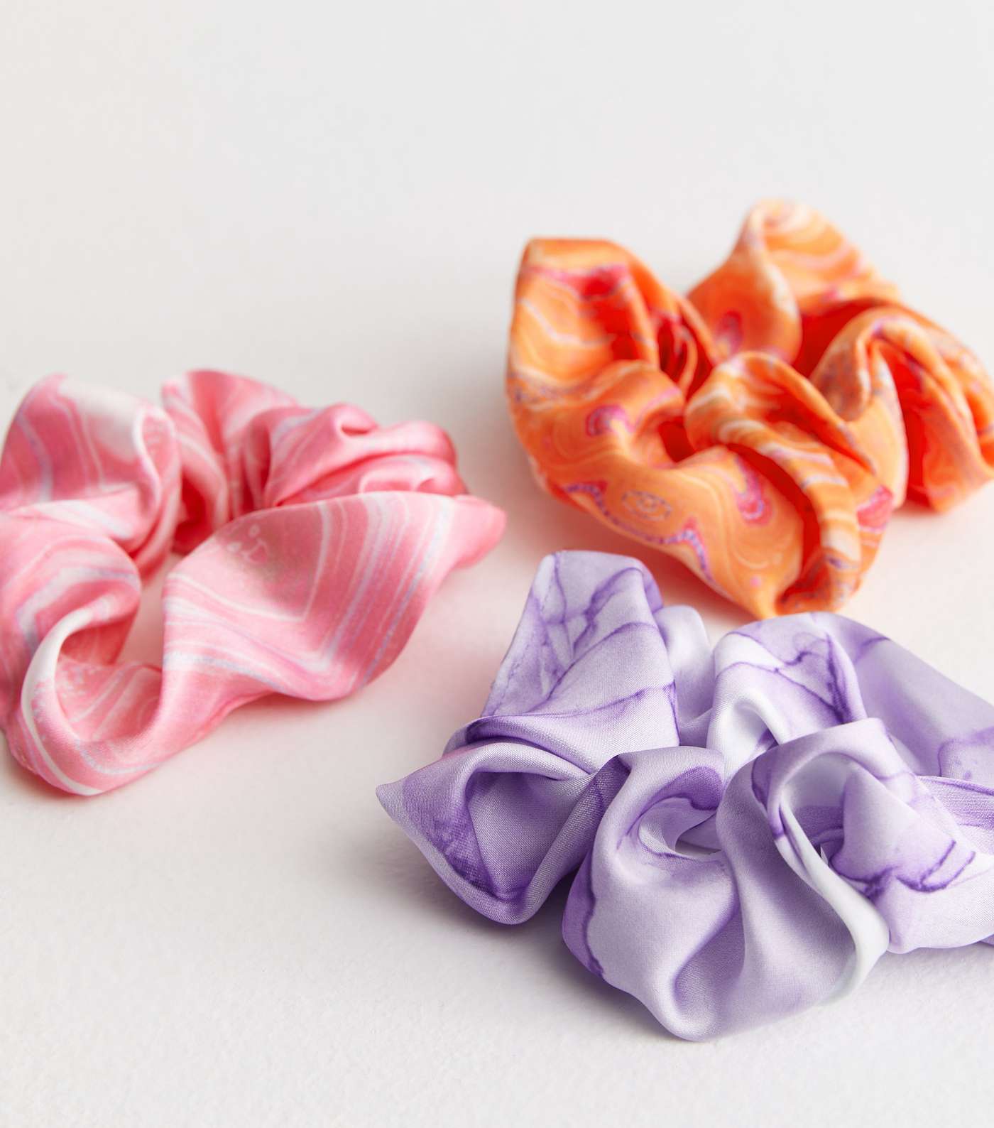 3 Pack Multicoloured Agate Scrunchies Image 2