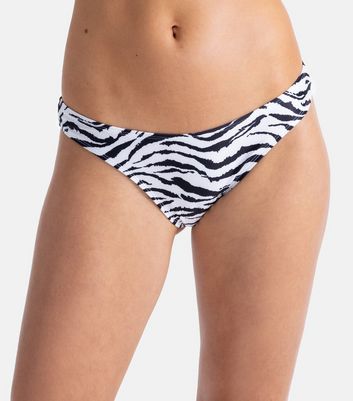 Dorina Black Zebra Print High Leg Bikini Bottoms New Look