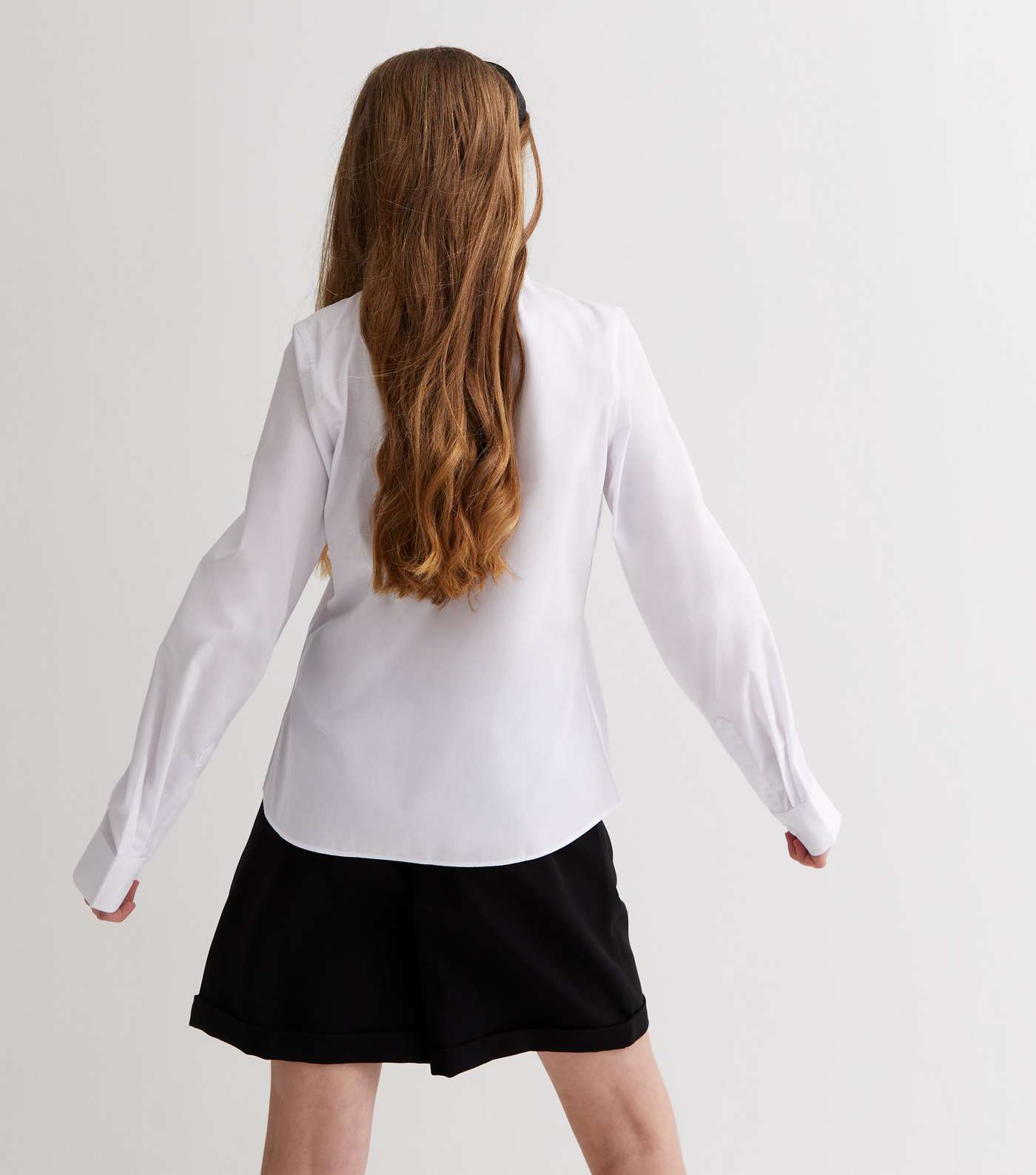 Girls 2 Pack White Long Sleeve Regular Fit School Shirts  Image 4