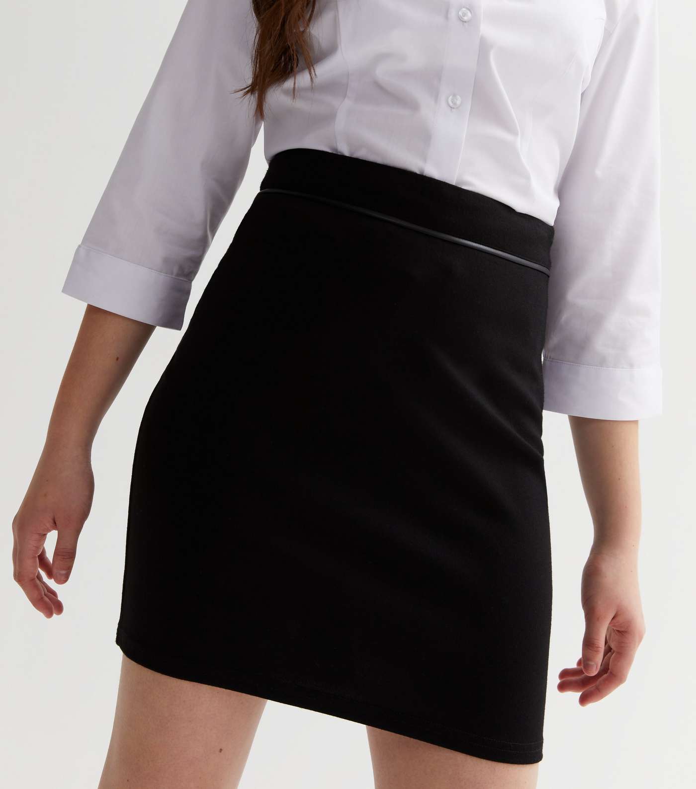 Girls Black Ponte School Skirt Image 3