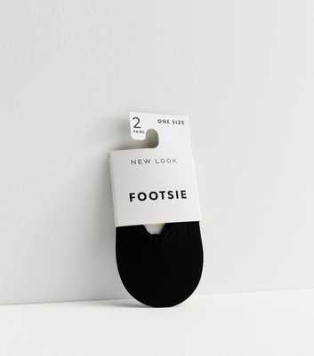 2 Pack Black Footsie Socks