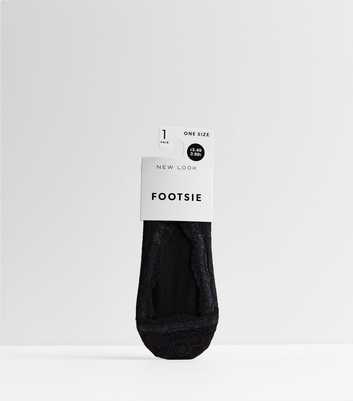 Black Lace Footsie Socks