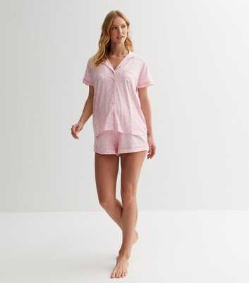 Maternity Pink Short Pyjama Set with Animal Print