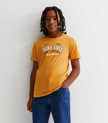Jack & Jones Junior Yellow Cotton Logo T-Shirt