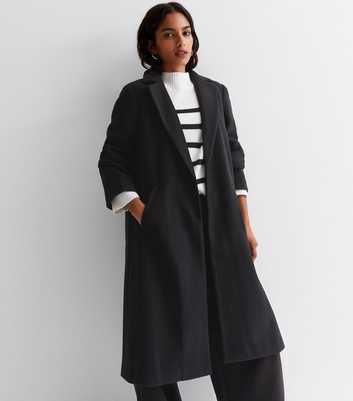 Petite Black Longline Formal Coat