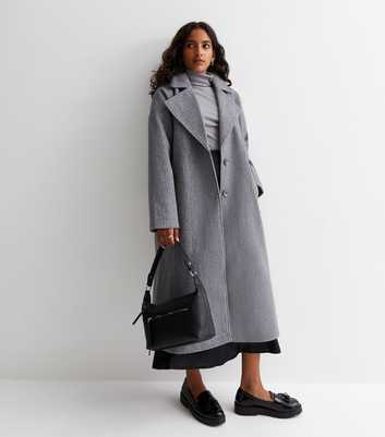 Petite Dark Grey Oversized Long Formal Coat