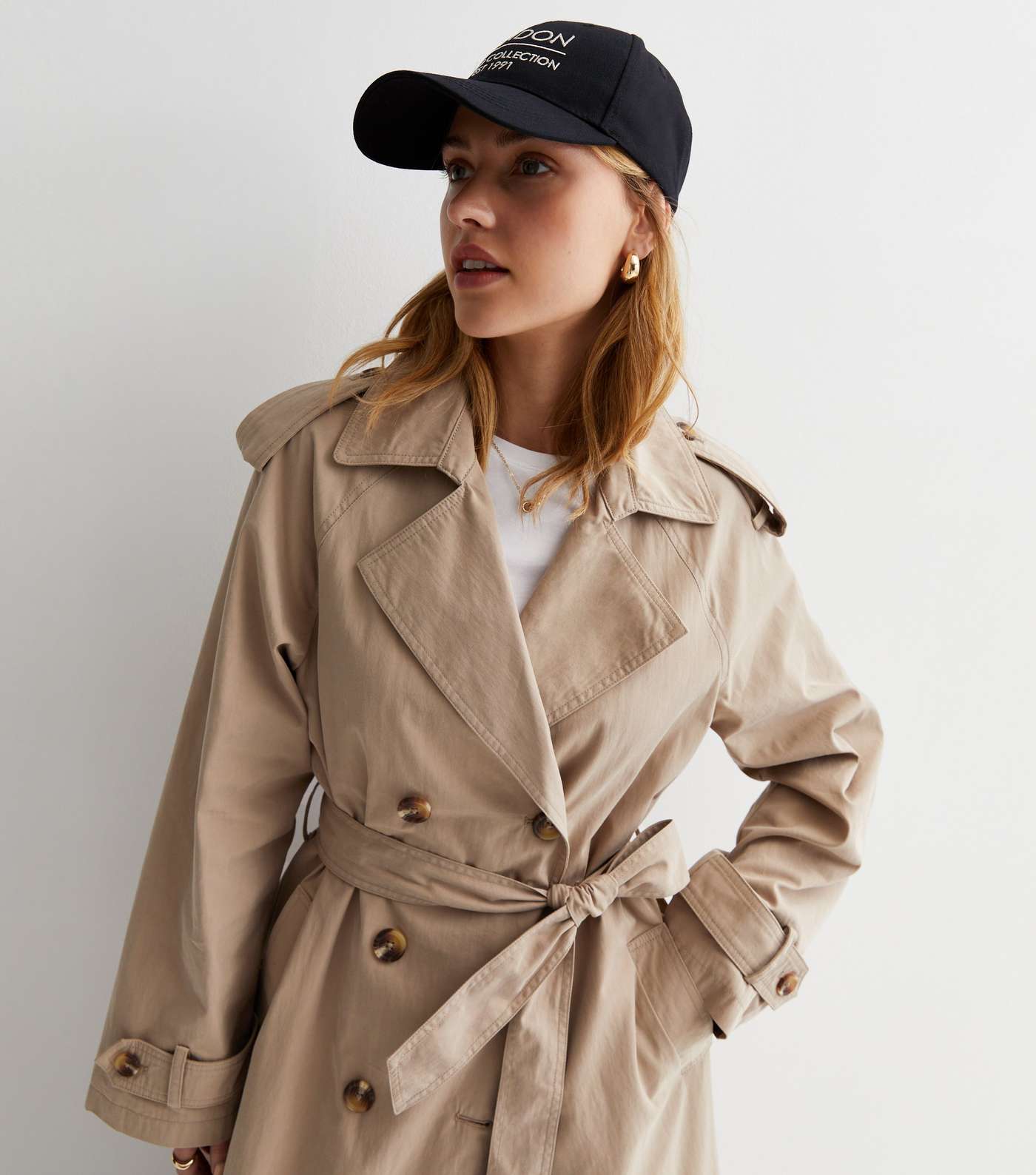 Stone Belted Longline Trench Coat Image 2