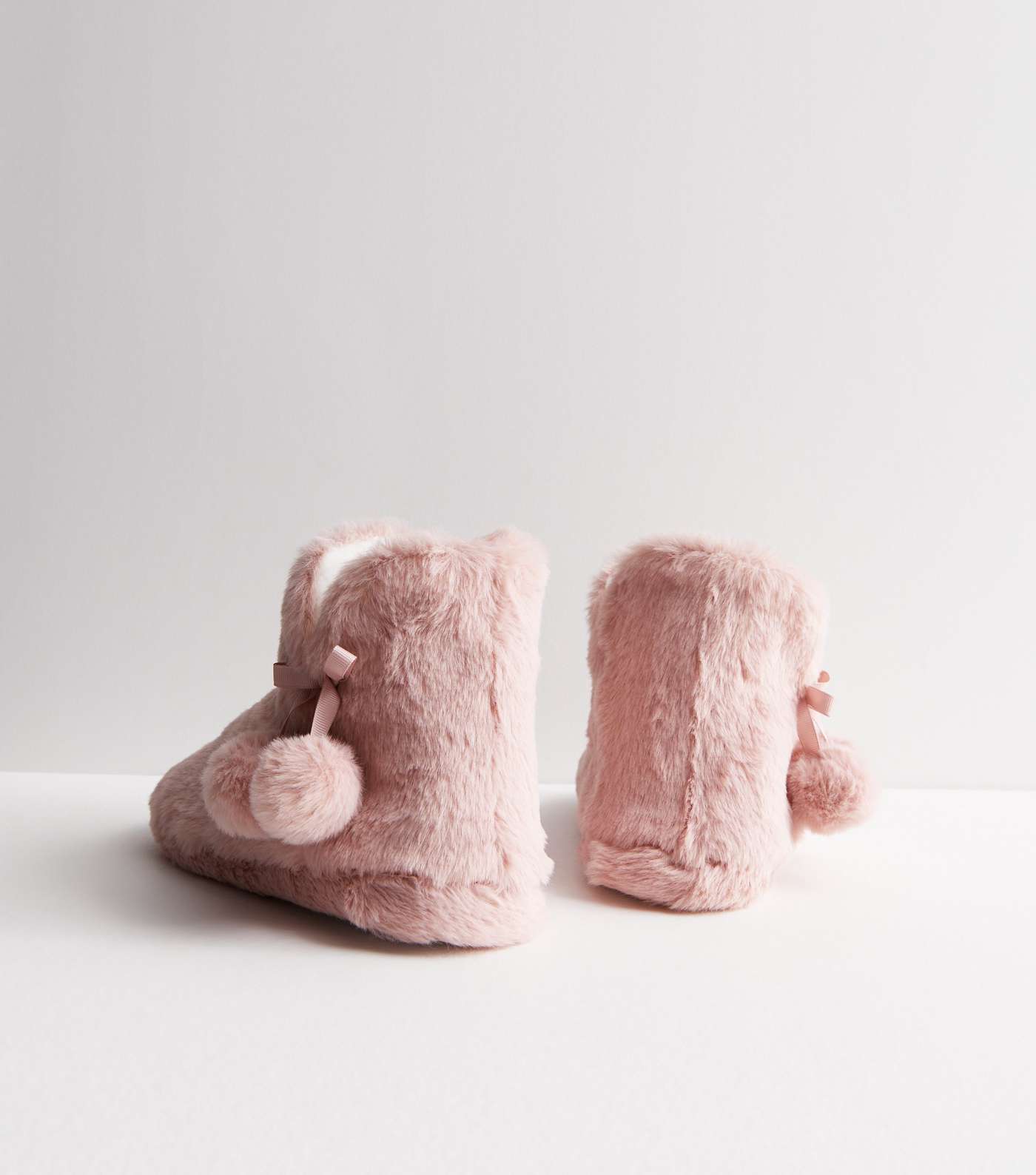 Pink Faux Fur Slipper Boots Image 5