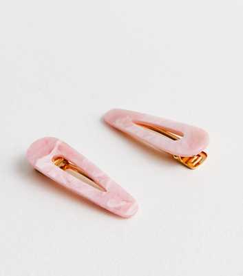 2 Pack Pink Resin Hair Slides
