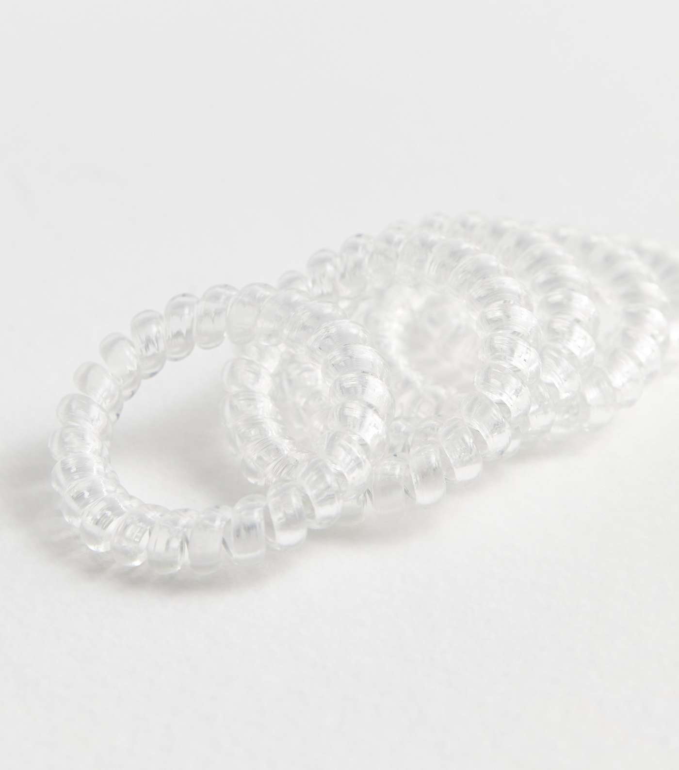 5 Pack Clear Spiral Stretch Hair Bands Image 2