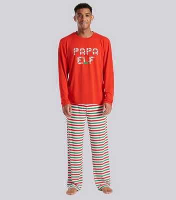 Loungeable Red Trouser Pyjama Set with Papa Elf Logo