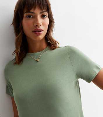 Light Green Cotton Crew Neck T-Shirt