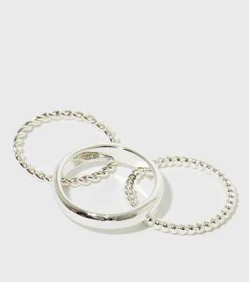 3 Pack Real Silver Plate Stacking Rings