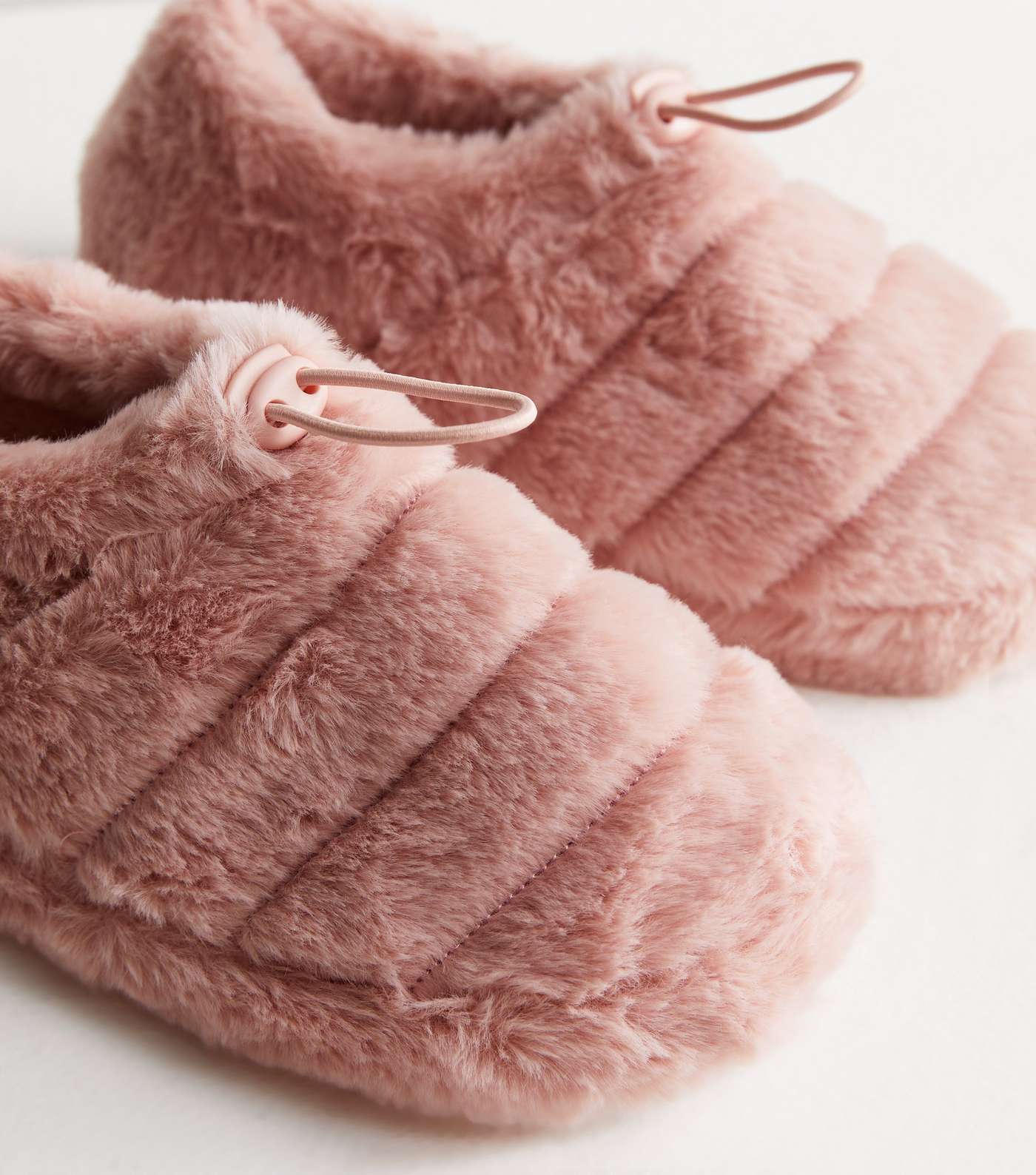 Pink Faux Fur Ballerina Slippers Image 3