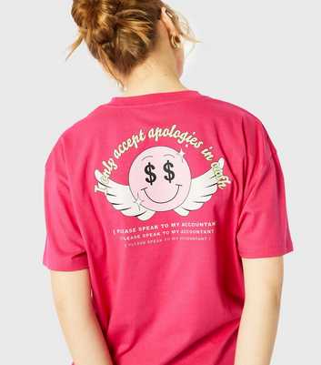 Skinnydip Bright Pink Dollar Face Logo T-Shirt