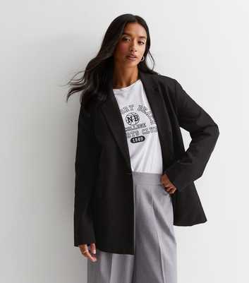 Petite Black Relaxed Fit Blazer