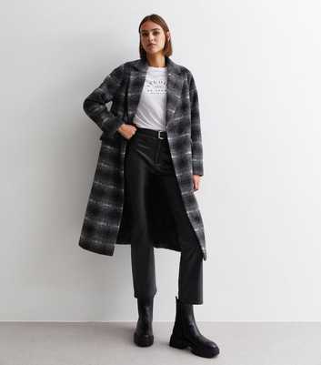 Black Check Longline Formal Coat
