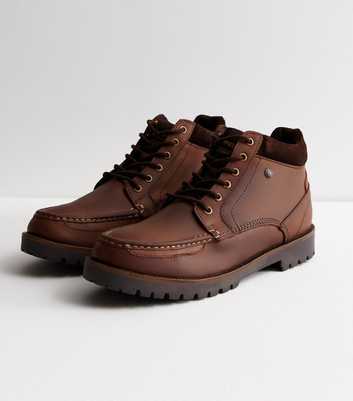 Jack & Jones Dark Brown Leather-Look Boots