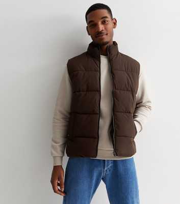 Only & Sons Light Brown Puffer Gilet