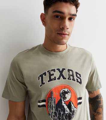 Only & Sons Olive Cotton Texas Logo T-Shirt