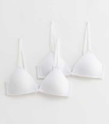 Girls 2 Pack White Non Wired Triangle Bras