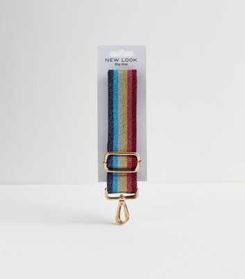 Multicoloured Glitter Stripe Bag Strap