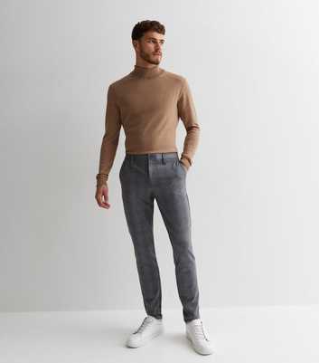 Only & Sons Grey Check Print Slim Fit Trousers