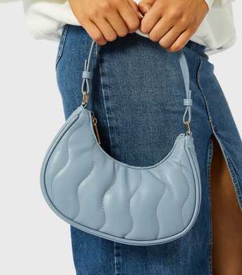 Skinnydip Blue Quilted Wave Shoulder Bag