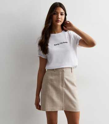 Stone Textured High Waist Mini Skirt