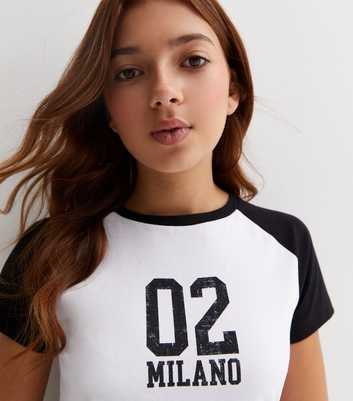 Girls White Milano Logo T-Shirt
